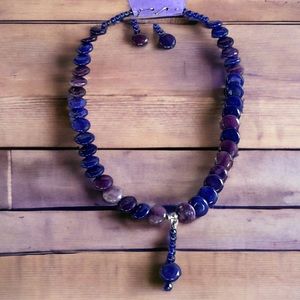 New Aventurine Necklace (17”) and Earring Set Semi-Precious Stone Natural